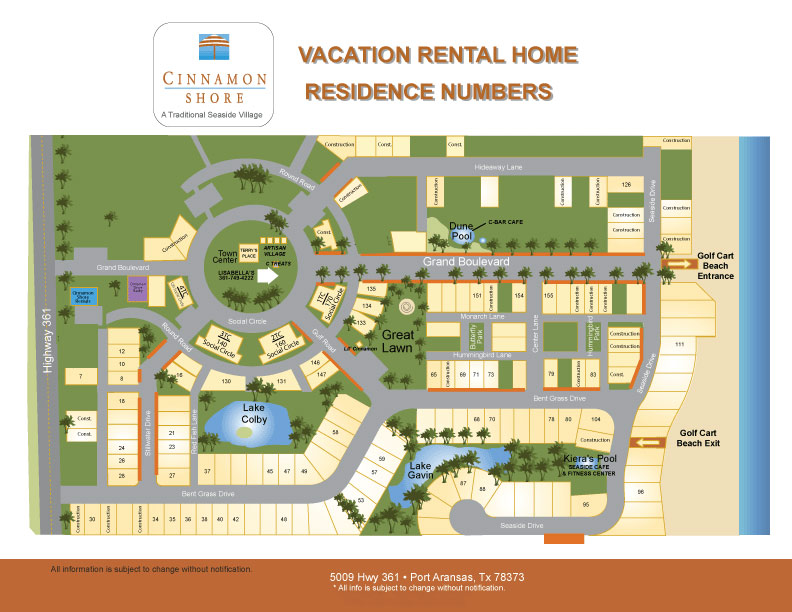 Cinnamon Shore Map Port A Beach Buggies