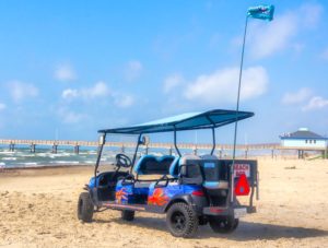 Buggy with beach box and flag pole holder