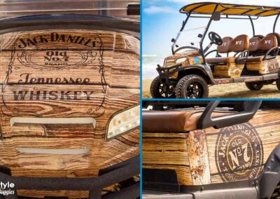 Brown Cart with Jack Daniels written on it.