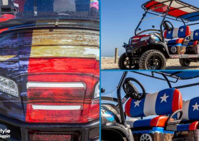 Cart with Texas flag theme