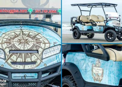 cart with compass on hood